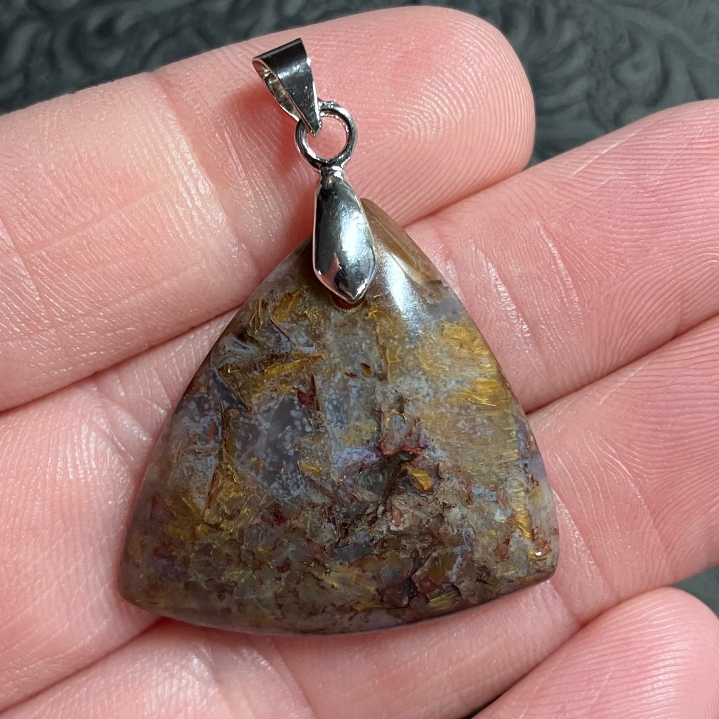 Pietersite With Red And Blue Pendant Stone Crystal Jewelry